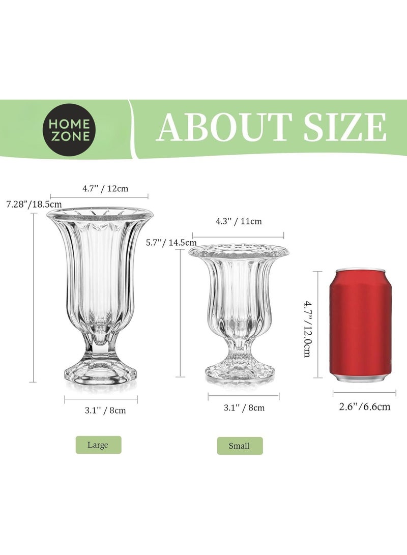 Set of 1 Large Pedestal Flower Vases Footed Urn for Flowers, Dining Table Decoration - Image 2