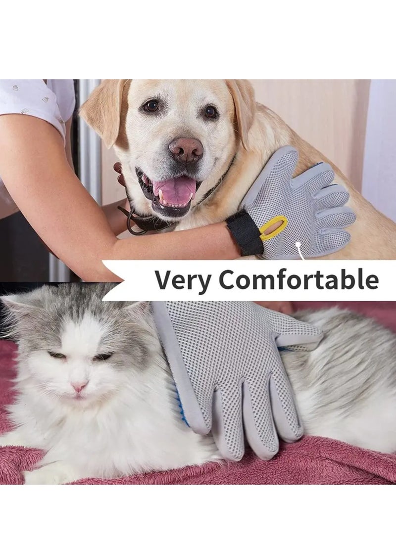 KASTWAVE Pet Grooming Gloves, Efficient Pet Hair Remover Massage Mitt, Deshedding Brush Gloves for Cats, Dogs, Rabbits and Horses, Pet Massage Long or Short Fur Bathing  - Image 4