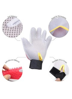 KASTWAVE Pet Grooming Gloves, Efficient Pet Hair Remover Massage Mitt, Deshedding Brush Gloves for Cats, Dogs, Rabbits and Horses, Pet Massage Long or Short Fur Bathing  - Image 5