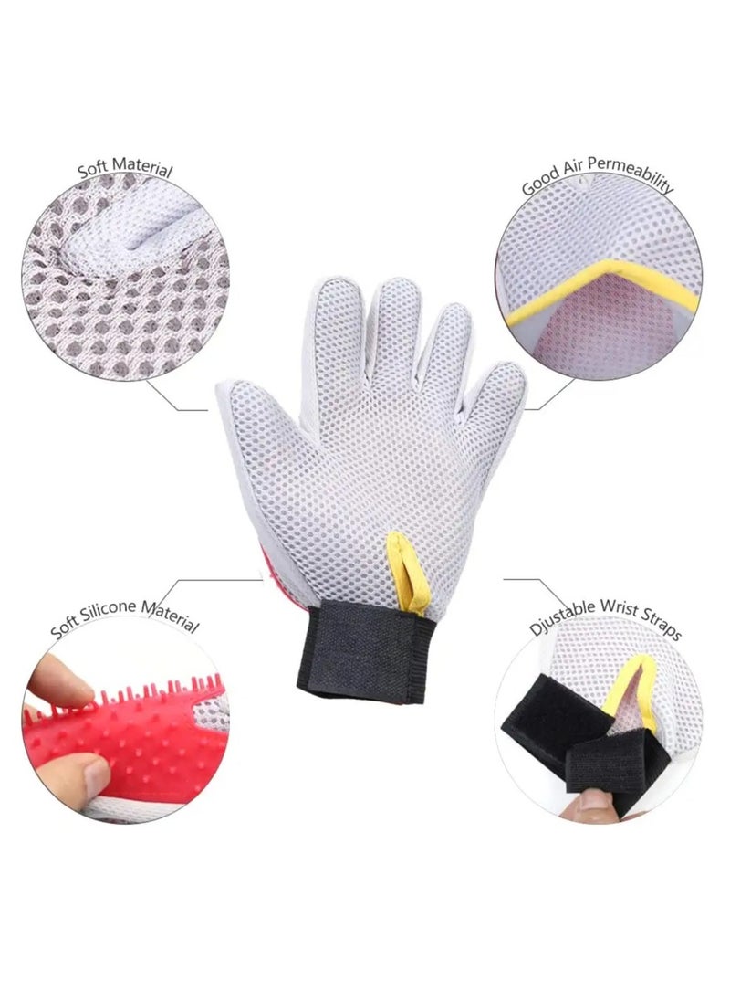 KASTWAVE Pet Grooming Gloves, Efficient Pet Hair Remover Massage Mitt, Deshedding Brush Gloves for Cats, Dogs, Rabbits and Horses, Pet Massage Long or Short Fur Bathing  - Image 5