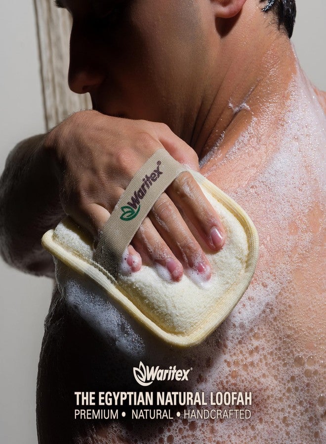 Waritex Egyptian Loofah Rectangular Body Scrubbers with Hand Strap, Exfoliating Bath Pads Made from Natural Egyptian Loofah Fibers, Gentle Deep Cleansing for Men and Women in Shower 3 Count (1 Pack) - Image 2