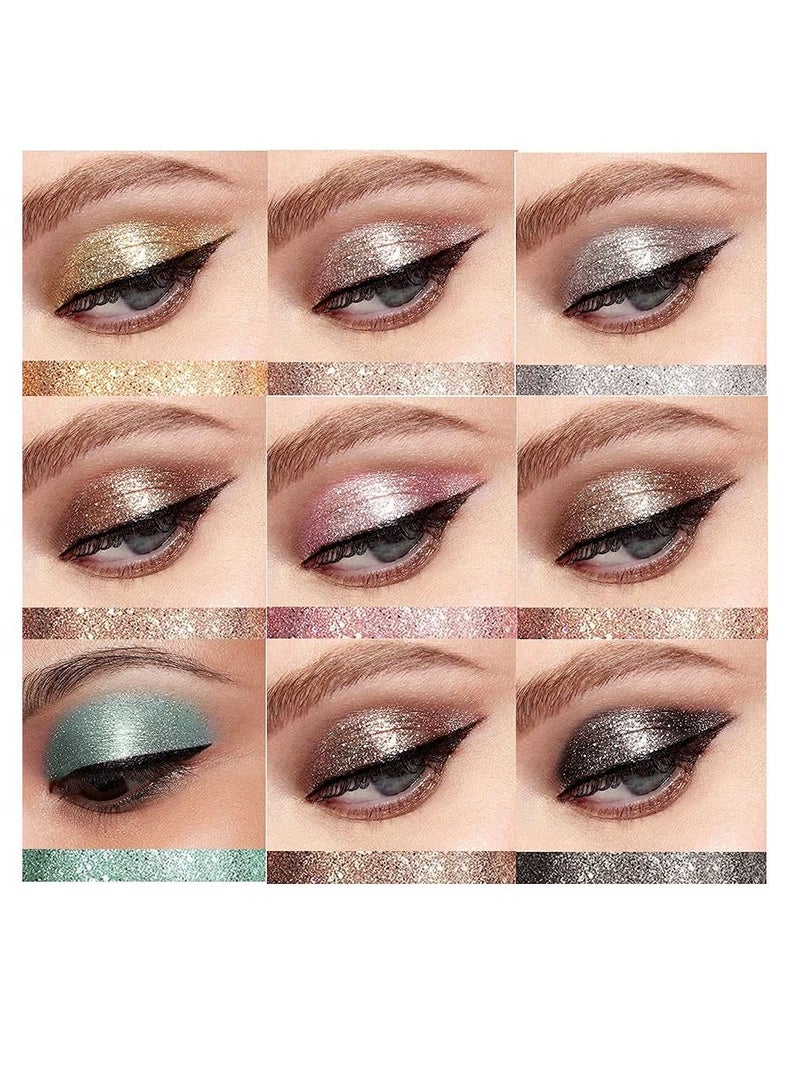 SYOSI Liquid Glitter Eyeshadow Set Metallic Glitter Shimmer Smokey Eye Looks Waterproof Long Lasting Quick Drying Sparkling Eye Shadow Makeup Kits 10 Colors - Image 4
