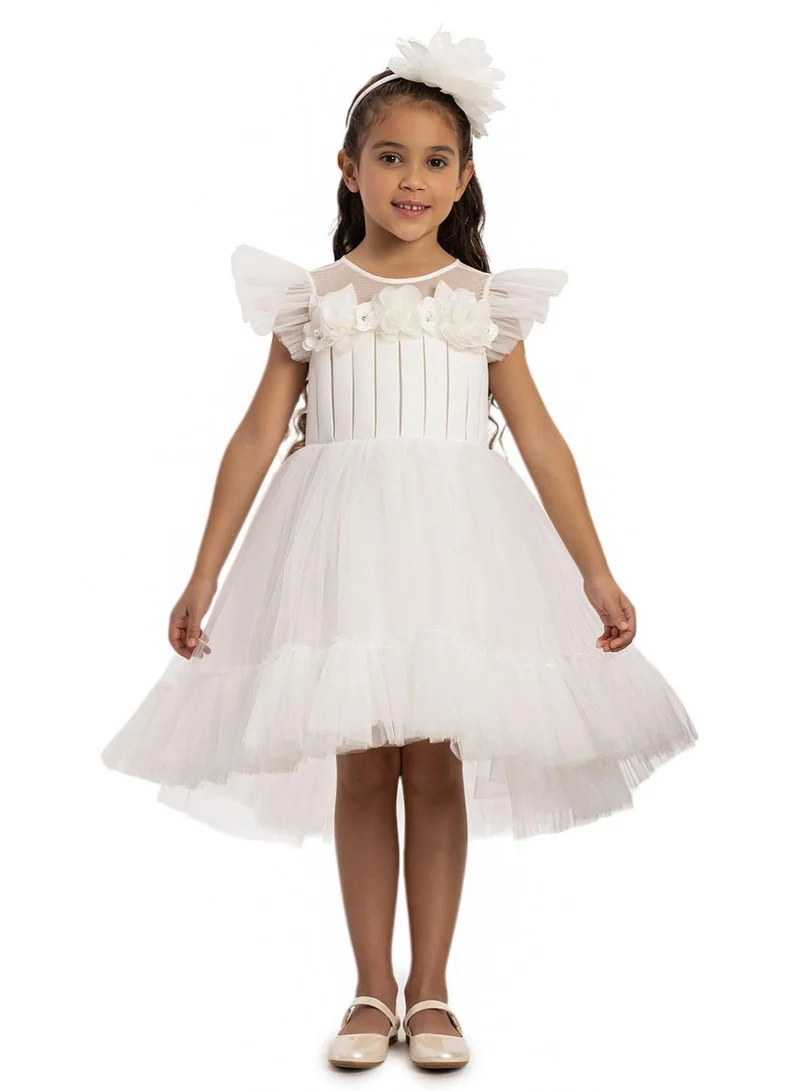 VIA BAMBINO White Tulle Flower Dress