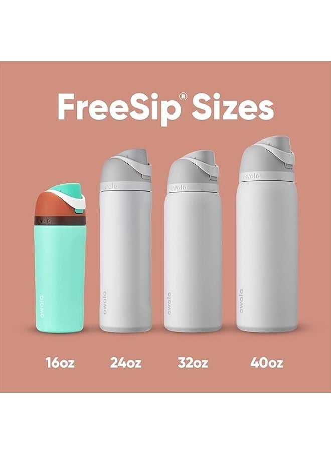 Owala - FreeSip Insulated Stainless Steel Water Bottle with Straw for Sports, Travel, and School BPA-Free Sports Water Bottle, 32 oz, Iced Breeze - Image 1