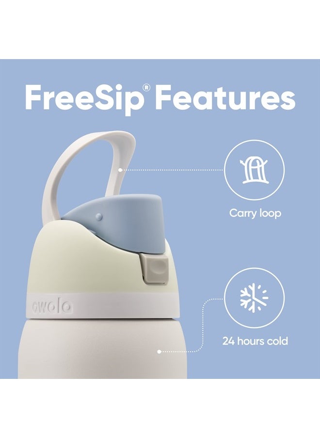 Owala - FreeSip Insulated Stainless Steel Water Bottle with Straw for Sports, Travel, and School BPA-Free Sports Water Bottle, 32 oz, Iced Breeze - Image 1