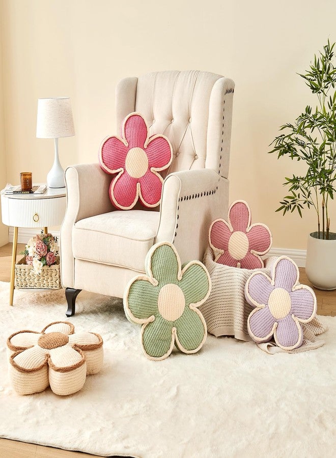 Mepherl Sage Green Flower Shaped Pillow,13.7'' Flower Throw Pillow Floor Cushion for Sofa Couch Bed,Soft Daisy Pillow Decorative Throw Pillow Seating Cushion for Home Decor - Image 5