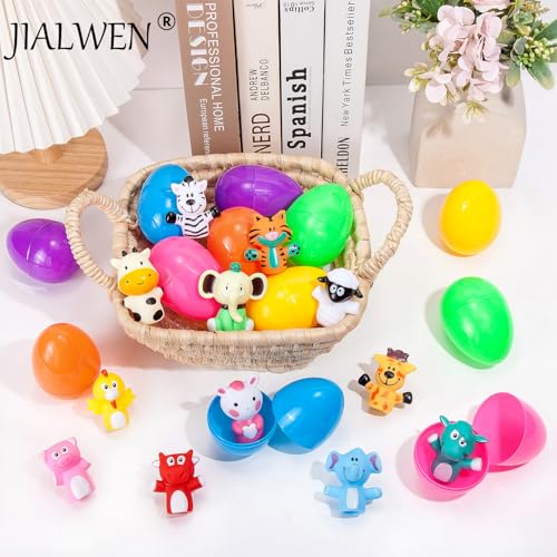 JIALWEN 12 Pack Eggs Prefilled with Animal Finger Puppets Childrens Multiple Activity Toys Basket Stuffers Surprise Easter Gifts Hunt Party Favors Classroom Prize Supplies - Image 5