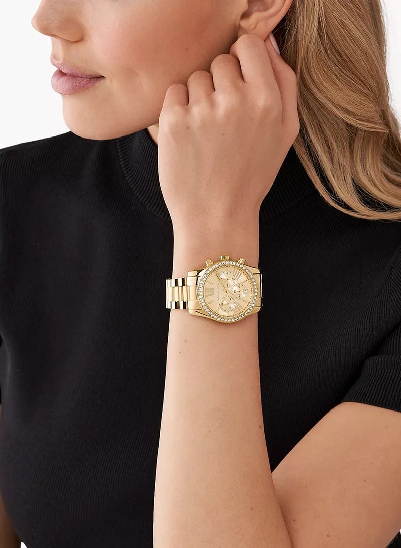 ام كي ساعة MK7377 Lexington Lux Chronograph من الفولاذ المقاوم للصدأ باللون الذهبي - Image 4