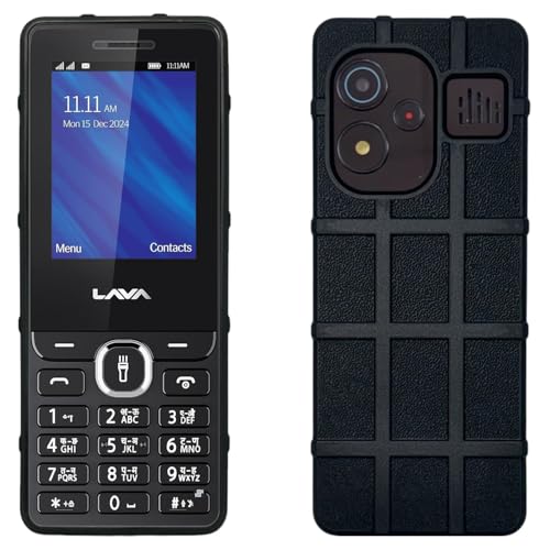 ZAOMA Premium Back Cover Case TPU Compatible for Lava A2 Smart (2025) Dual SIM Keypad Mobile Feature Phone Rugged Case (LA225_RUGBLK) - Image 1
