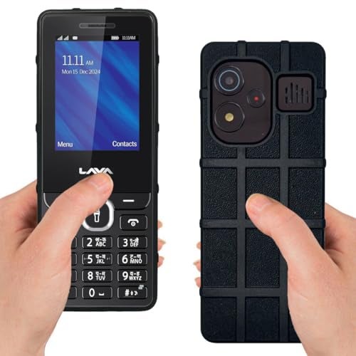 ZAOMA Premium Back Cover Case TPU Compatible for Lava A2 Smart (2025) Dual SIM Keypad Mobile Feature Phone Rugged Case (LA225_RUGBLK) - Image 4