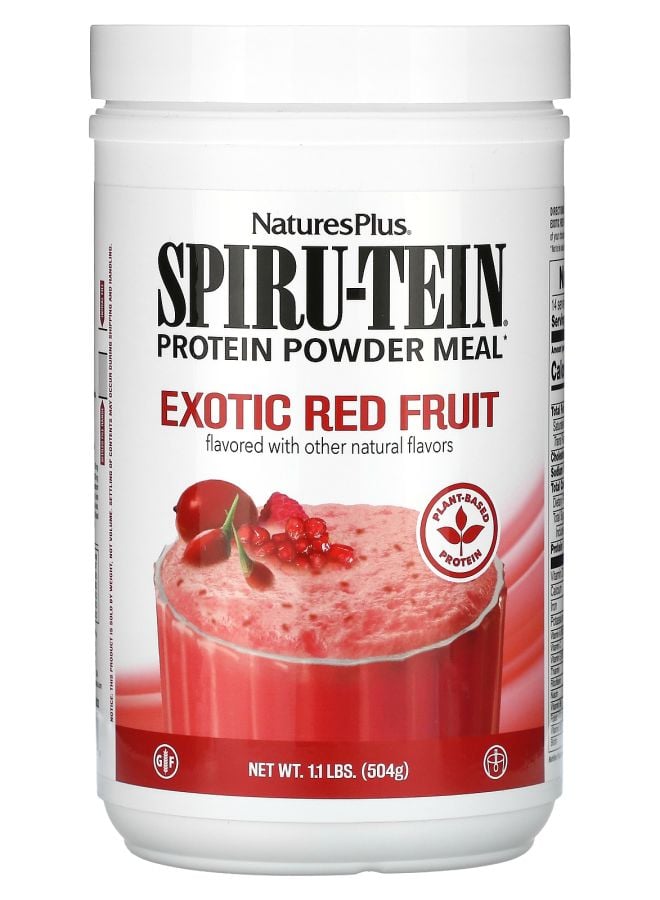 NaturesPlus Spiru-Tein Protein Powder Meal Exotic Red Fruit 1.1 lbs (504 g)