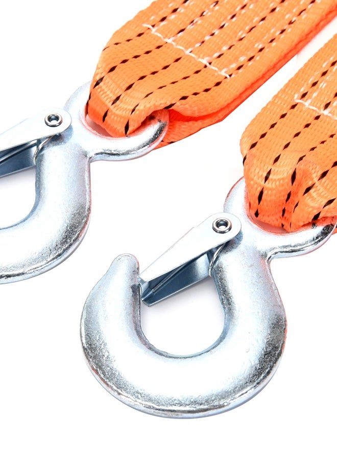 LAWAZIM 3T Tow Strap with Hooks - 50mmx3.6m / 2"x142"- Heavy Duty Polyester Tow Rope with Safety Latch Metal Hooks, Emergency Roadside Towing for Cars, SUVs, ATV, Vehicle Recovery (Orange) - Image 3