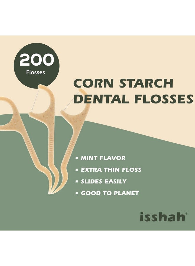 Isshah Natural Dental Floss Picks - 200 Count - PETA Approved, BPA Free, Vegan, Sustainable, Eco Friendly, Natural Dental Flossers by Isshah (Mint) - Image 2