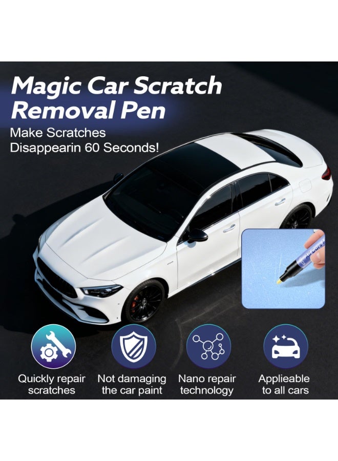 قلم إزالة خدوش السيارات السحري، حل إصلاح احترافي لجميع أنواع السيارات، يعمل على جميع ألوان السيارات لإصلاح الخدوش والعلامات الدوامية والخدوش، طقم ترميم طلاء سهل الاستخدام للحصول على لمسة نهائية سلسة (1) - Image 2