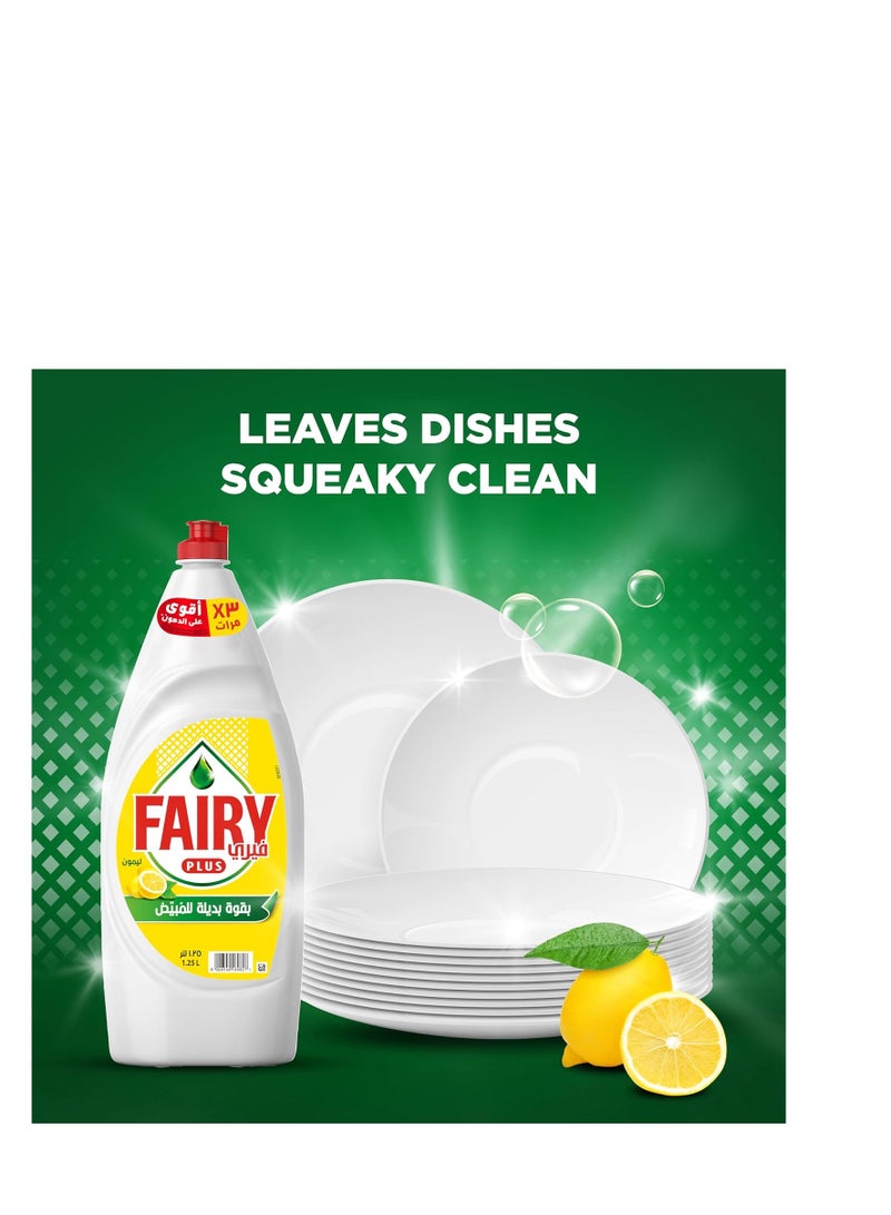 Fairy Plus Lemon Dishwashing Liquid Soap, With Alternative Power To Bleach, 3x600ml - Image 3