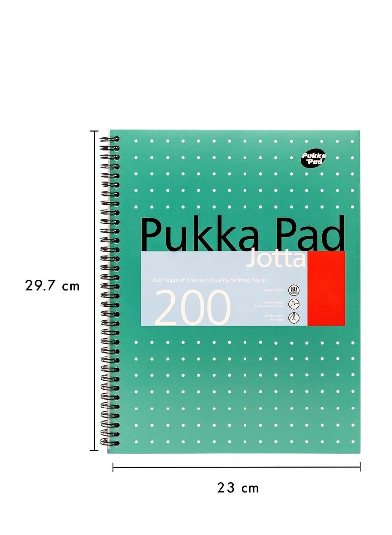 Pukka Pad Jm018 Metallic Wirebound Jotta Notebook, A4 Size - Green - Image 2