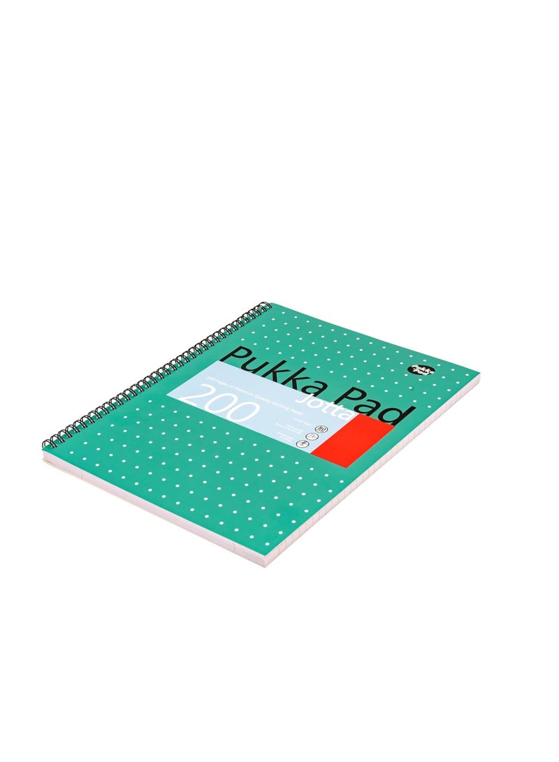 Pukka Pad Jm018 Metallic Wirebound Jotta Notebook, A4 Size - Green - Image 3