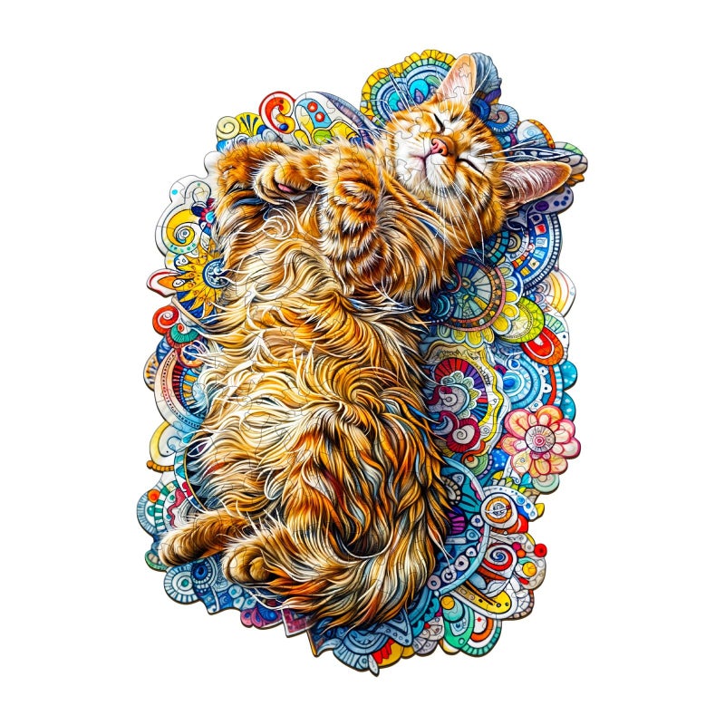 Purdicra Wooden Jigsaw Puzzles Sleeping Cat Wooden Puzzles for Adults with Unique Shape Adult Jigsaw Puzzle Birthday Gifts for Adults 114x82170pcs - Image 3
