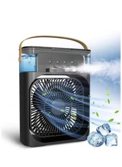 Generic Weidasi Water Mist Spray Fan, 600ML Water Capacity Misting Fan USB Desktop Humidification Cooling Fan Desk Fan with Mist Spray Portable Misting Fan Water Cooled Fan for Home Office Camping And more ((Black))  - Image 1