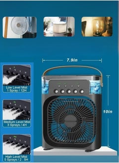 Generic Weidasi Water Mist Spray Fan, 600ML Water Capacity Misting Fan USB Desktop Humidification Cooling Fan Desk Fan with Mist Spray Portable Misting Fan Water Cooled Fan for Home Office Camping And more ((Black))  - Image 3