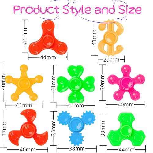 Desyeryamimi 100 Pack Mini Fidget Spinners Bulk Toys for Kids 3 4 5 6 7 8 9 Party Favors Goodie Bags Stuffers Birthday Return Gifts Classroom Rewards Prize Box - Image 5