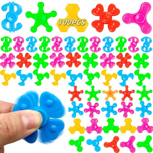 Desyeryamimi 100 Pack Mini Fidget Spinners Bulk Toys for Kids 3 4 5 6 7 8 9 Party Favors Goodie Bags Stuffers Birthday Return Gifts Classroom Rewards Prize Box - Image 1
