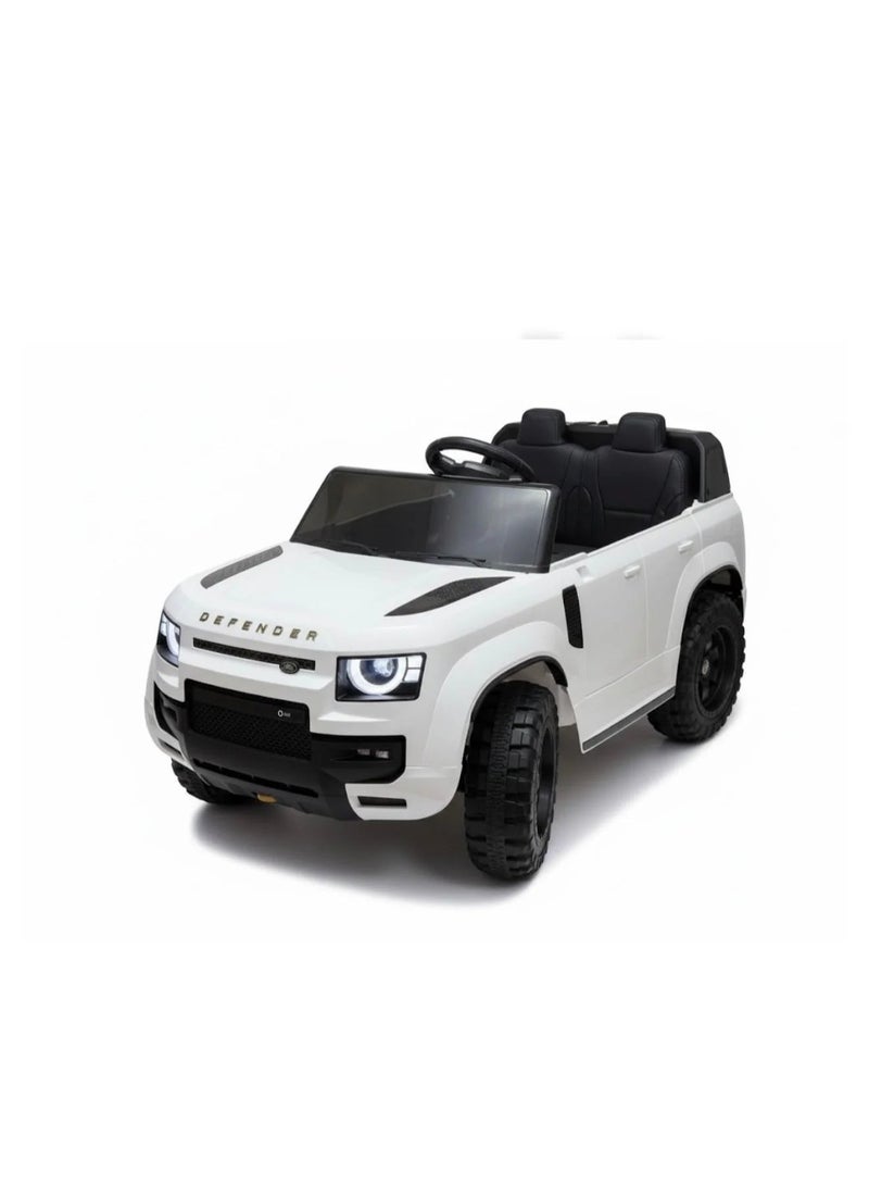 Land Rover Defender 12V Electric Ride-On Car for Kids | Big Car for Kids, Kids Ride-On Jeep with Parental Remote Control, Dual Motors & LED Headlights | White | TR2503 - Image 1