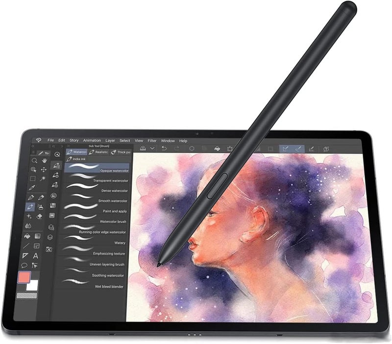 PCTC Tab S7 FE S Pen Replacemen Stylus Pen for Samsung Galaxy Tab S7 FE SM-T730, SM-T733, SM-T736B Touch Pen + Tips/Nibs (Mystic Black) - Image 2