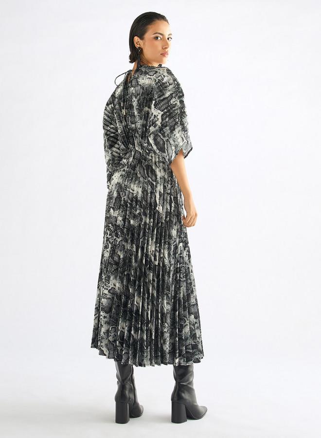 Splash FAV Pleated Animal Print Dress - Image 3