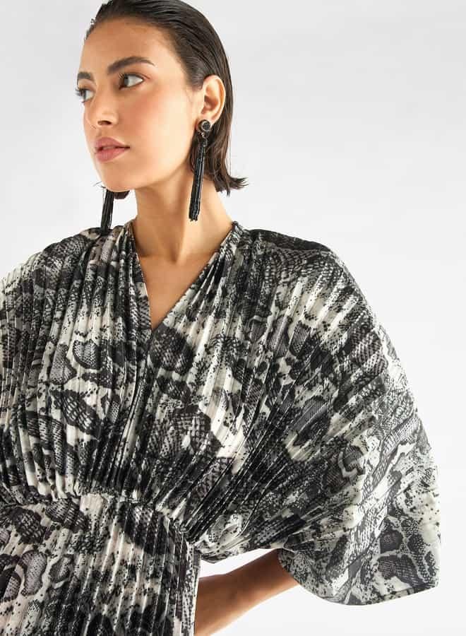 Splash FAV Pleated Animal Print Dress - Image 4