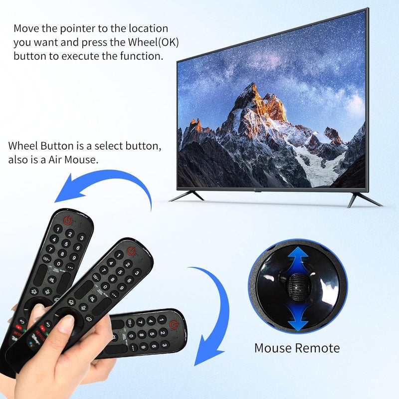 Riviera Magic Remote for LG Smart ThinQ OLED Nanocell WebOS UHD TV with Voice and Pointer Function Compatible with Year 2018-2024 MR24/23/22/21/20GA MR18BA MR22/23/24GN - Image 3