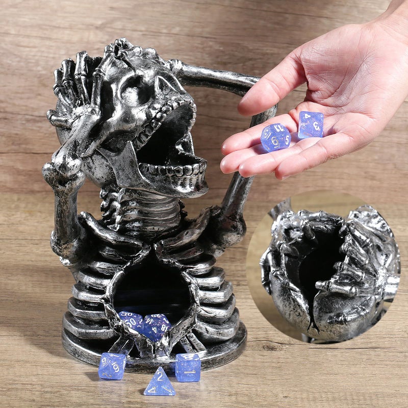 DNDND Dice Tower, Skull DND Dice Rolling Tower for Dungeons and Dragons D&D Tabletop Game and RPG Games (Skull) - Image 1