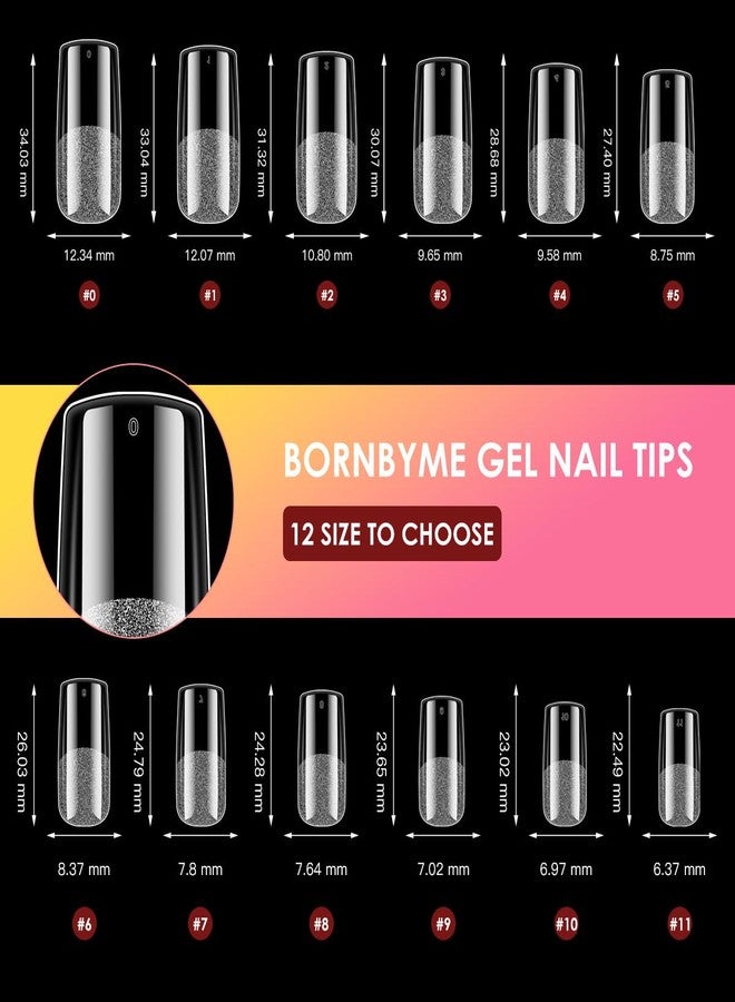 BORNBYME XXL Square Soft Gel Nail Tips, BORNBYME 120 PCS Half Matte False Nails Tips Nail Extenison Tips Gel Nail Tips Acrylic False Nail Tips - Image 4