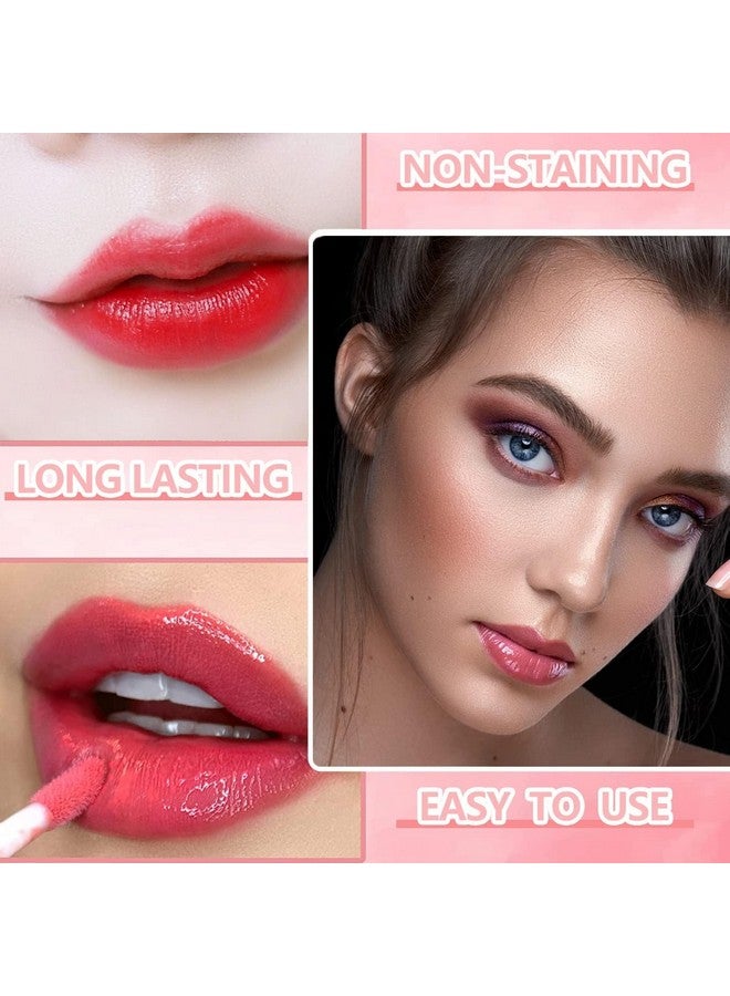 Eakroo 10 Colors Lip Tint Stain Set, Korean Lip Gloss Watery Lip Stain Tint Moisturizing Mini Liquid Lipstick Set, Multi-Use Lip And Cheek Tint, Non-Stick Cup, High Pigment, Long-Lasting, Vivid Color - Image 2