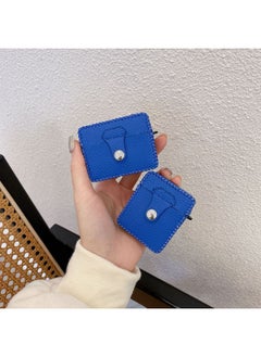 Suitable For AirPods 4 Headphone Case Cartoon All-inclusive Leather Case For Apple1/2 Generation Pro2 Bluetooth Protective Case One-piece Case-Color:One-piece Leather Case-solid Color Dark Blue-Model:Airpods Pro2 (protective Sleeve)