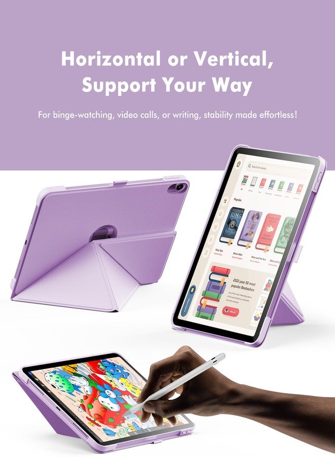 إنفيلاند جراب INFILAND لجهاز iPad Air مقاس 11 بوصة M3/M2 (2025/2024)، وجهاز iPad Air من الجيل الخامس/الرابع (2022/2020)، غطاء نحيف قابل للطي على شكل كتاب مع حامل قلم، وحامل مغناطيسي متعدد الزوايا، وخاصية التشغيل/الإيقاف التلقائي (أرجواني فاتح) - Image 4