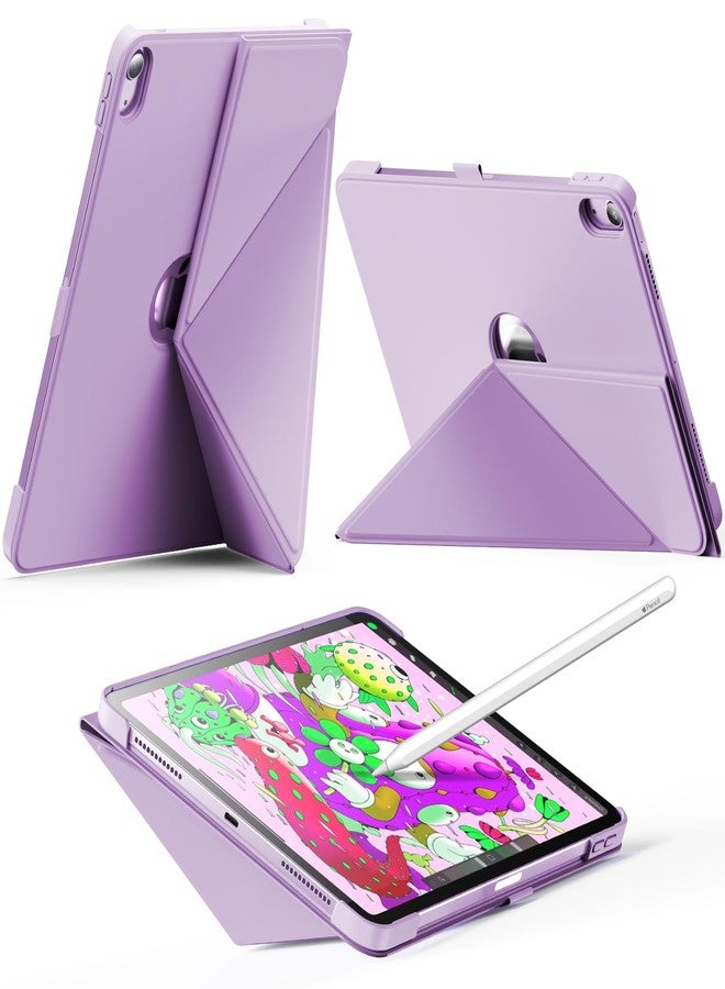 إنفيلاند جراب INFILAND لجهاز iPad Air مقاس 11 بوصة M3/M2 (2025/2024)، وجهاز iPad Air من الجيل الخامس/الرابع (2022/2020)، غطاء نحيف قابل للطي على شكل كتاب مع حامل قلم، وحامل مغناطيسي متعدد الزوايا، وخاصية التشغيل/الإيقاف التلقائي (أرجواني فاتح) - Image 1