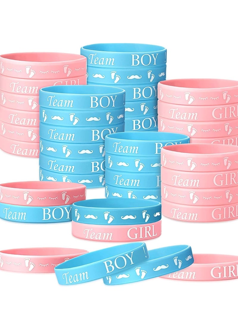 أساور كشف جنس الطفل 20 قطعة، أساور سيليكون لحفلة كشف الجنس، سوار مطاطي لفريق كلاهما لحفلة كشف جنس الطفل، مستلزمات هدايا حفلة الاستحمام للطفل - Image 1