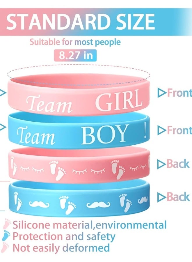 أساور كشف جنس الطفل 20 قطعة، أساور سيليكون لحفلة كشف الجنس، سوار مطاطي لفريق كلاهما لحفلة كشف جنس الطفل، مستلزمات هدايا حفلة الاستحمام للطفل - Image 2