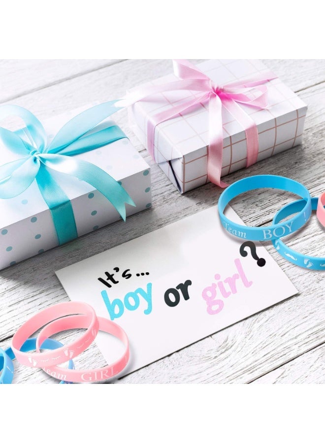 أساور كشف جنس الطفل 20 قطعة، أساور سيليكون لحفلة كشف الجنس، سوار مطاطي لفريق كلاهما لحفلة كشف جنس الطفل، مستلزمات هدايا حفلة الاستحمام للطفل - Image 4