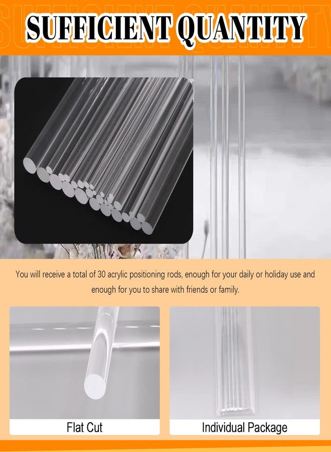 Rustark 30Pcs 6 Sizes Acrylic Dowel Rods Assortment Kit 300mm L 3mm-10mm Dia Clear Rods Clear Sticks Transparent Round Stick for Model Making DIY Crafts - Image 3