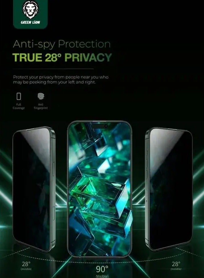 GREEN LION iPhone 16 Pro Max Screen Protector 9H Steve Privacy Glass Protector / Anti-Peeping / Anti-Scratch / Highly Responsive / Shockproof Test / Anti-Fingerprint - Black Edge/Privacy - Image 4