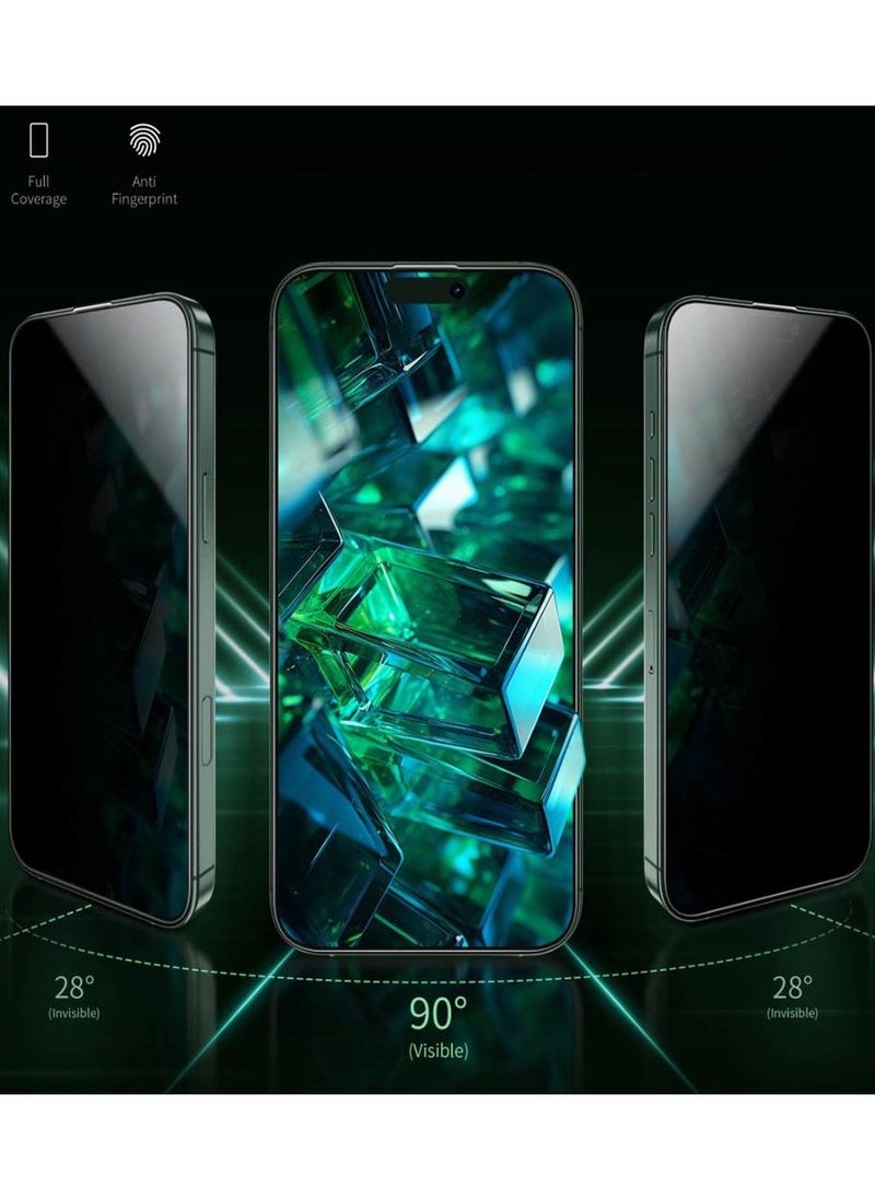 GREEN LION - iPhone 16 Pro Max Screen Protector 9H Steve Privacy Glass Protector / Anti-Peeping / Anti-Scratch / Highly Responsive / Shockproof Test / Anti-Fingerprint - Black Edge/Privacy - Image 1