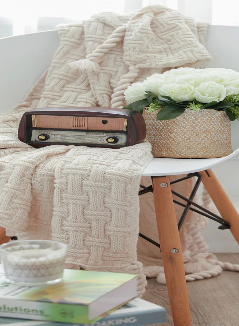 AURORA Knitted Tassel Blanket 130 X 160Cm