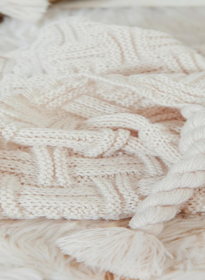 AURORA Knitted Tassel Blanket 130 X 160Cm