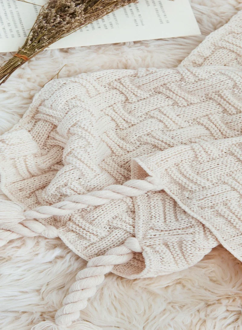 AURORA Knitted Tassel Blanket 130 X 160Cm