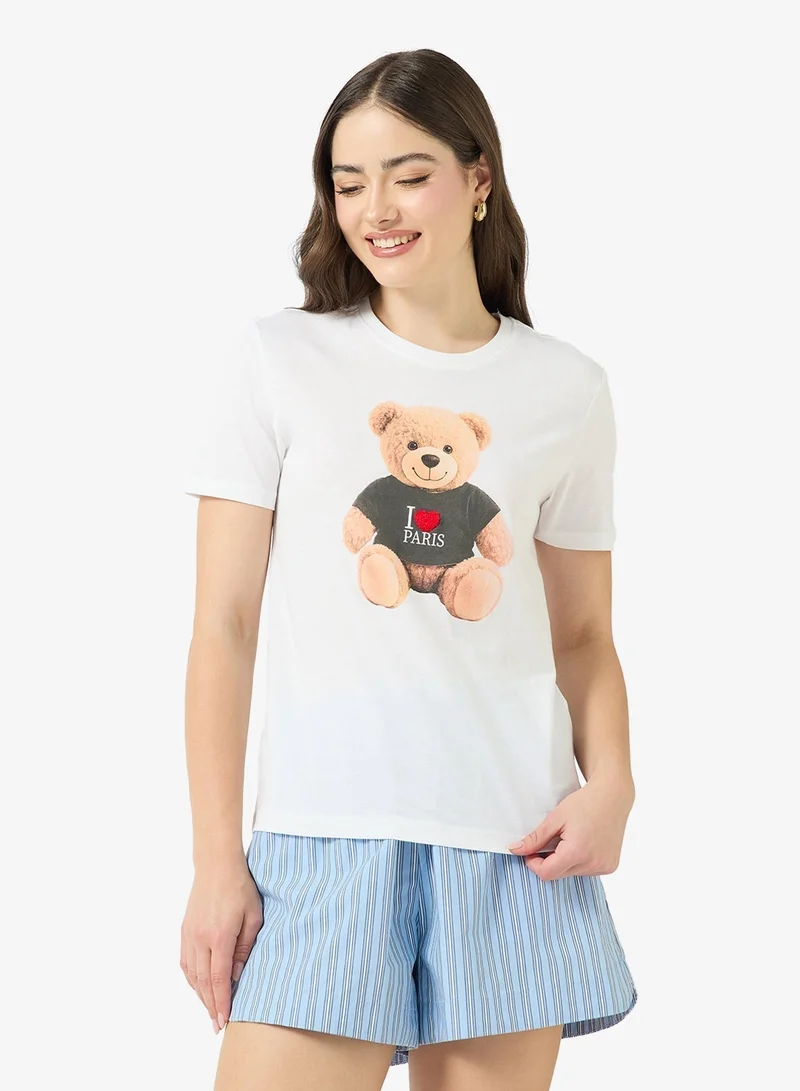 ONLY Onl Teddy Crew Neck T-Shirt