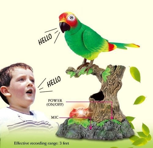 PowerTRC Talking Parrot Toy, Talking Bird Toy Electronic Animal Pets Home Office Decoration Sound Activated Kids Birthday Gift - Image 2