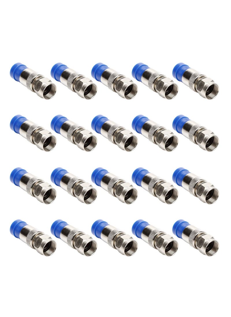 SYOSI Multifunctional Coax Compression Connector Crimper Kit with 20 F Connectors and BNC Compression Tool for RG59 RG6 RCA TV Cable Repair, Coaxial Cable Crimping Tool, Adjustable Tool Set