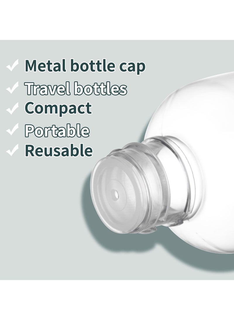 SYOSI - 3.4 oz Travel Size Bottles, 5 PCS Refillable, Leak-Proof Cosmetic Containers with Silvery Screw Cap, 100ml Clear Bottles for Travel Essentials - Image 1